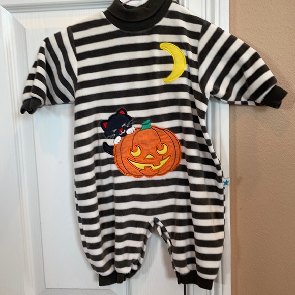 Little Me pumpkin Halloween costume romper size 6 m months vintage 1990’s - Picture 5 of 11